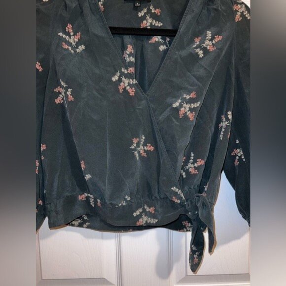 MADEWELL Silk Wrap Top in Wild Botanic Sz S - Picture 3 of 7